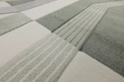 160x230 Teppich Wohnzimmer Grün Creme Muster