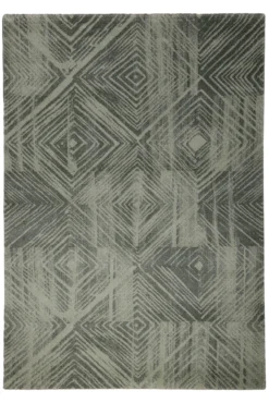 160x230 Teppich Wohnzimmer Grün Raute