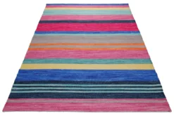 160x230 Teppich Wohnzimmer Happy Stripes – Bunter Baumwollteppich für gute Laune