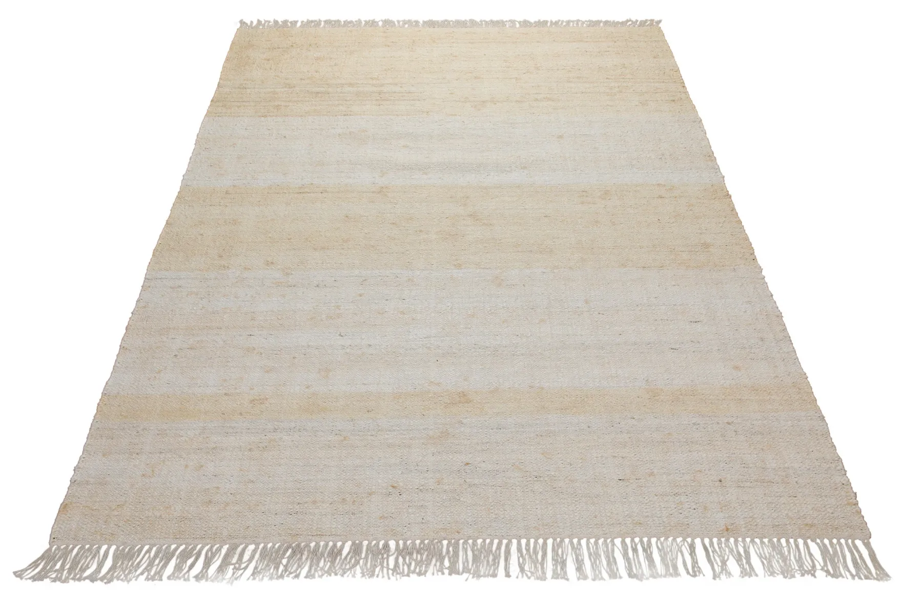 160x230 Teppich Wohnzimmer Helles Naturweiß – Sanft melierter Naturfaserteppich