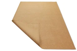 160x230 Teppich Wohnzimmer Honiggold-Chevron – Reversibler Baumwollteppich aus Estland