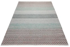 160x230 Teppich Wohnzimmer Multicolor-Chevron für drinnen und draußen – Outdoor-Teppich aus Indien