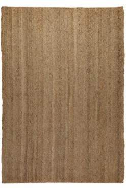 160x230 Teppich Wohnzimmer Pure Natur – Handgewebter Juteteppich in geflochtener Optik