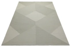 160x230 Teppich Wohnzimmer Salbei trifft Creme – Skandi-Handwebteppich in zarten Pastelltönen