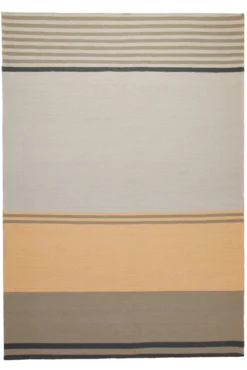 160x230 Teppich Wohnzimmer Sand, Apricot und Schiefer – Cotton-Color-Block in moderner Architektur