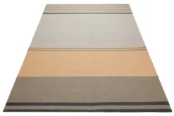 160x230 Teppich Wohnzimmer Sand, Apricot und Schiefer – Cotton-Color-Block in moderner Architektur