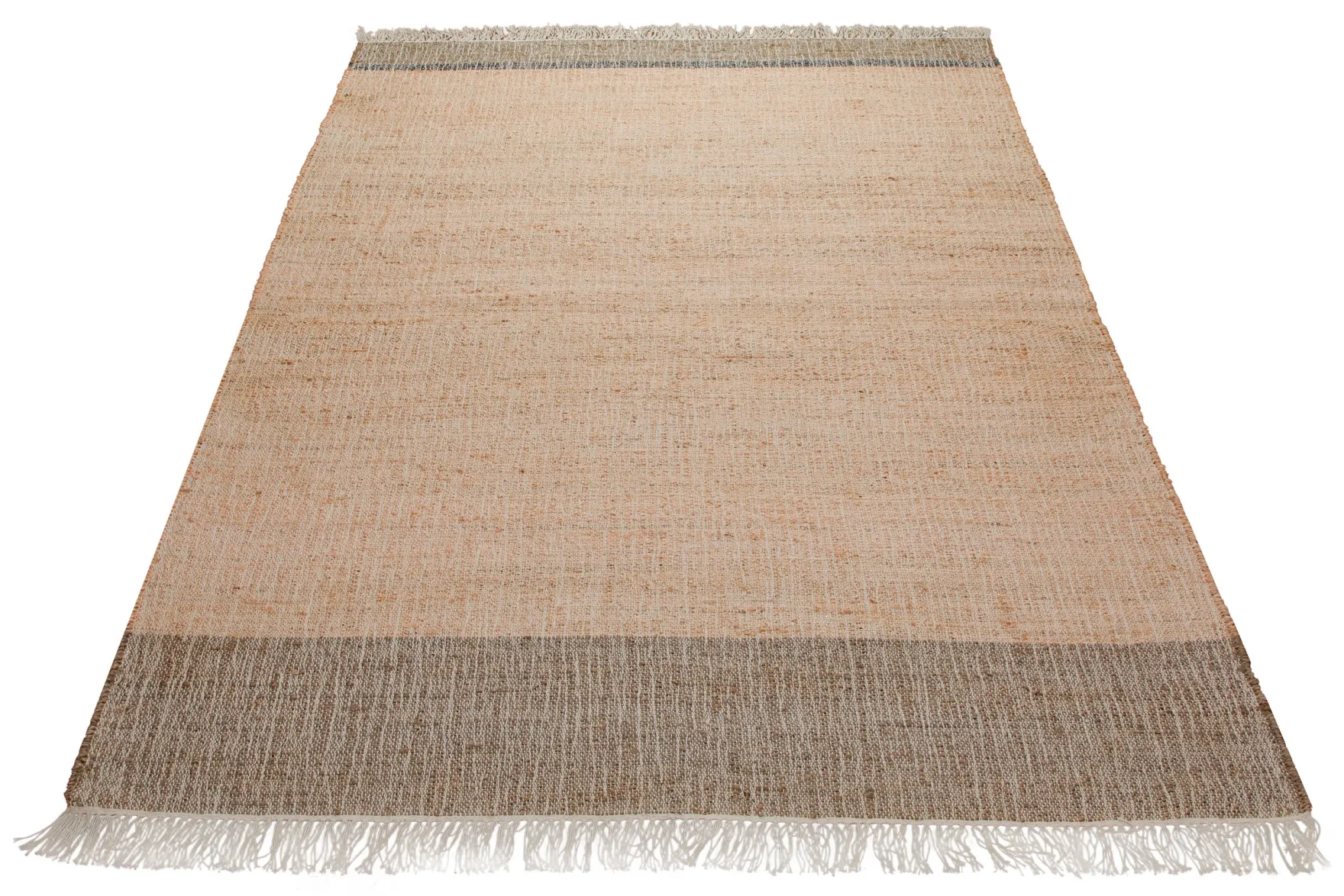 160x230 Teppich Wohnzimmer Sandfeld mit Akzentkanten – Ruhiger Naturteppich mit Charakter