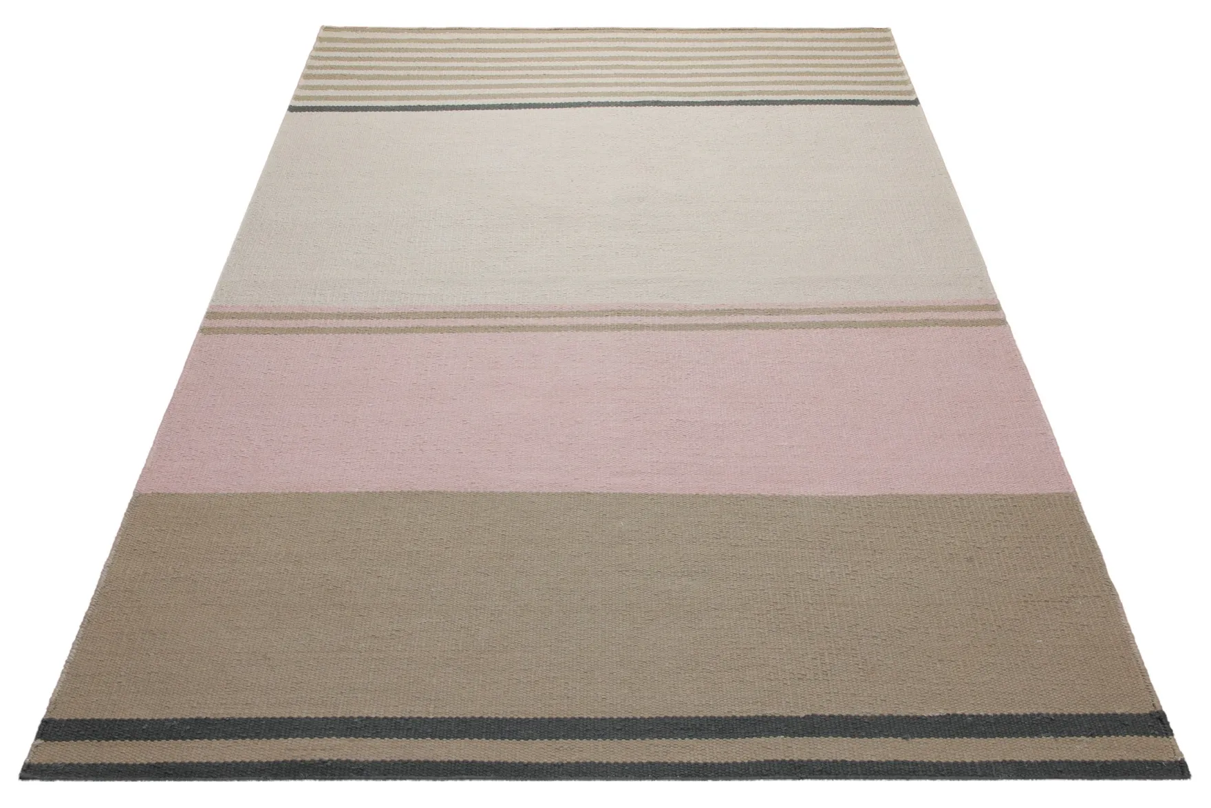 160x230 Teppich Wohnzimmer Sand, Rosé und Mocca – Cotton-Color-Block in zarter Pastellarchitektur