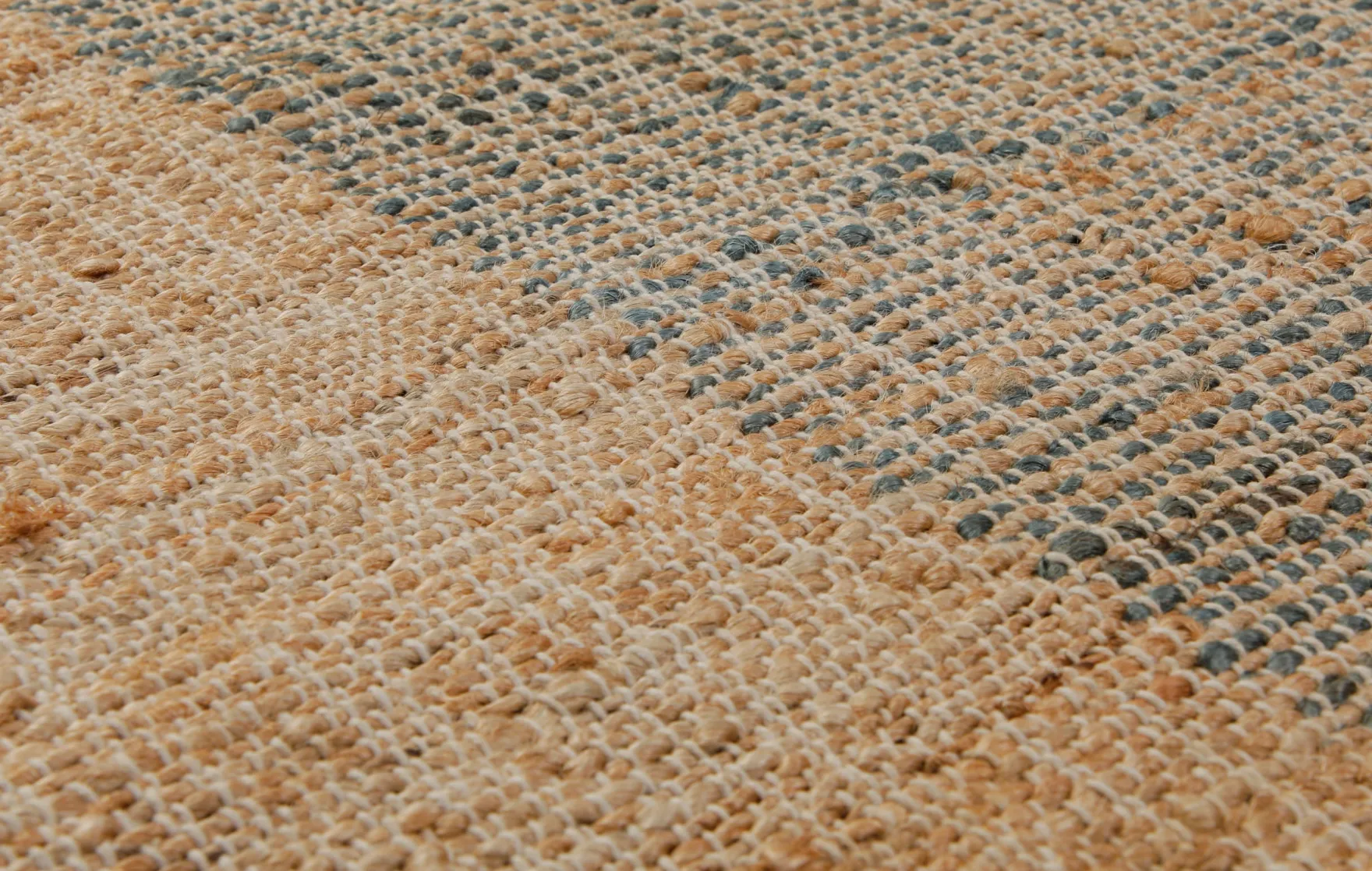 160x230 Teppich Wohnzimmer Sand und Stein – Zweigeteilter Naturteppich mit Akzentkante