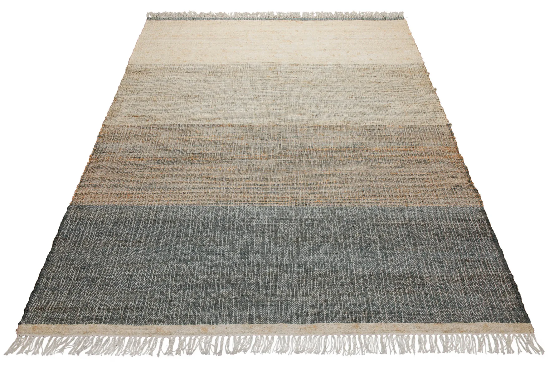 160x230 Teppich Wohnzimmer Sand zu Stein – Jute-Verlauf in natürlichen Tönen