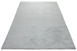 160x230 Teppich Wohnzimmer Sanftes Lichtgrau – Handloom-Wollteppich mit feinem Schimmer