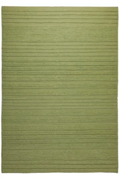 160x230 Teppich Wohnzimmer Strickoptik in Frischgrün – Handwebteppich mit Cosy-Faktor