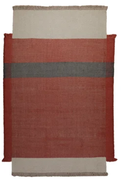 160x230 Teppich Wohnzimmer Studio-Stück in Terrakotta – Experimenteller Wollteppich als Einzelstück