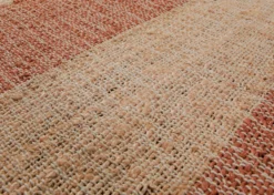 160x230 Teppich Wohnzimmer Terrakotta-Streifen – Sonnenwarmer Naturfaserteppich
