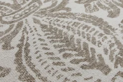 160x230 Teppich Wohnzimmer Verblasster Damast in Greige – Vintage-Print mit Patina