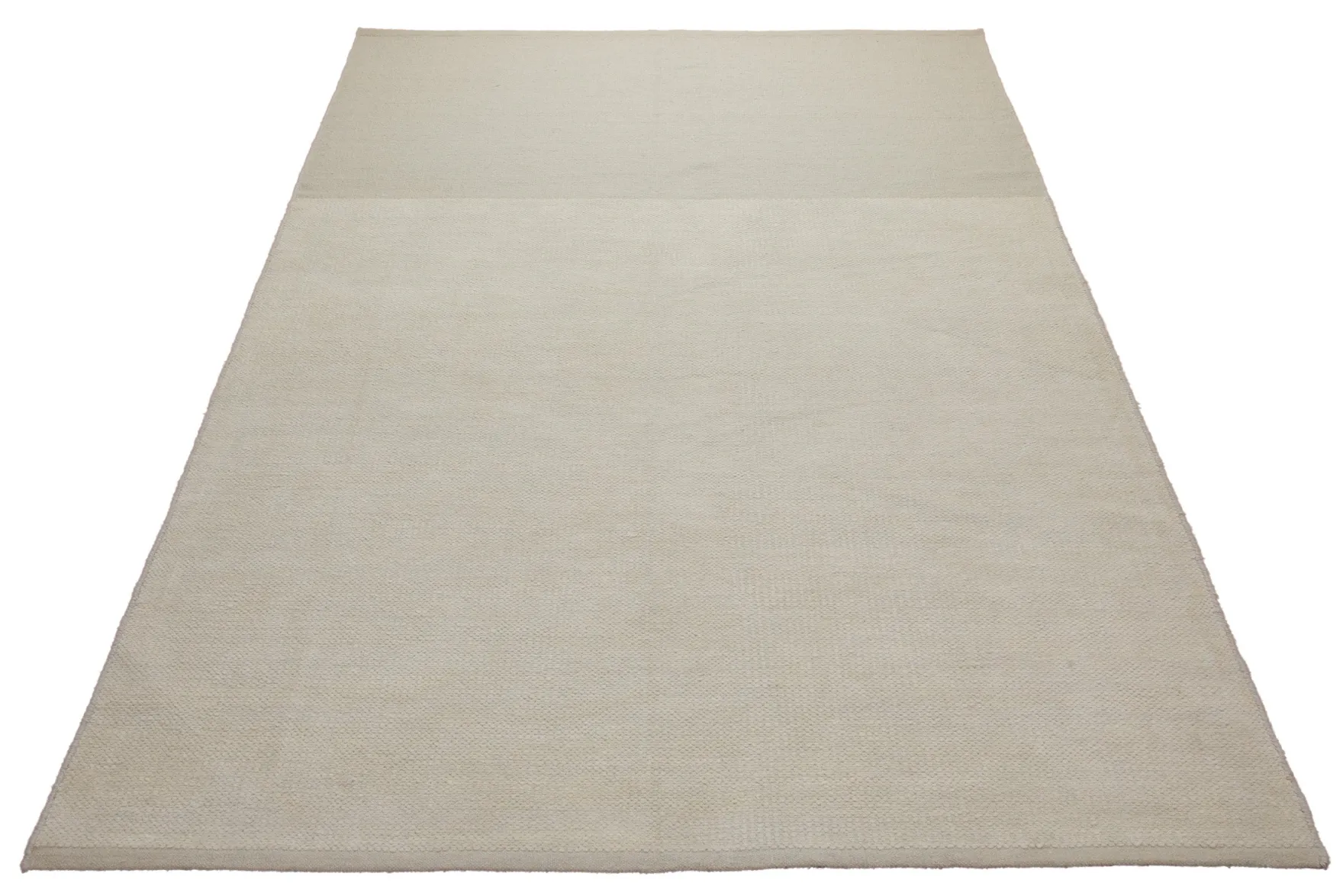160x230 Teppich Wohnzimmer Weiches Naturweiß – Schlichter Wollteppich mit gewalkter Oberfläche